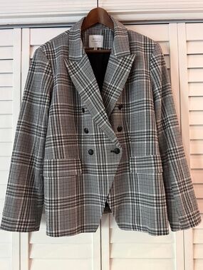 Maison d’ Amelie Paris Blazer Black White Plaid - Size XL